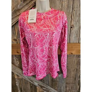 NWT X by Gottex Kate Mockneck Zip-Up Pullover geometric golf UPF protect XS